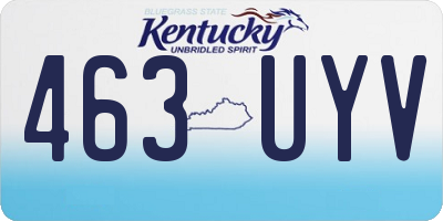 KY license plate 463UYV