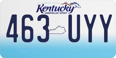 KY license plate 463UYY