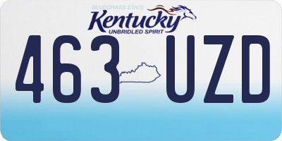 KY license plate 463UZD