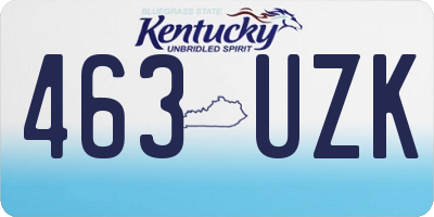 KY license plate 463UZK