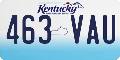 KY license plate 463VAU