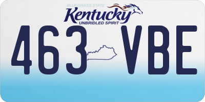 KY license plate 463VBE