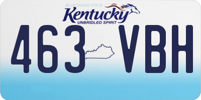 KY license plate 463VBH