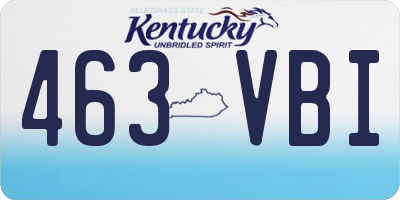 KY license plate 463VBI