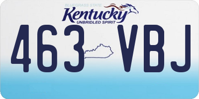 KY license plate 463VBJ