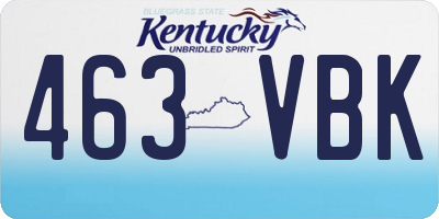 KY license plate 463VBK