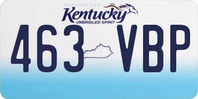 KY license plate 463VBP