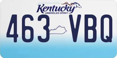 KY license plate 463VBQ