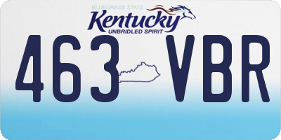 KY license plate 463VBR