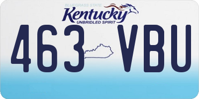 KY license plate 463VBU