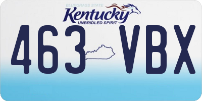 KY license plate 463VBX