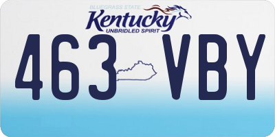 KY license plate 463VBY