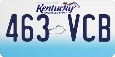 KY license plate 463VCB