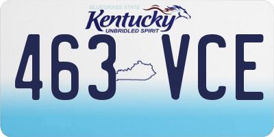 KY license plate 463VCE