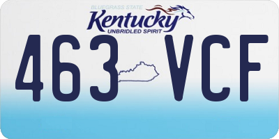 KY license plate 463VCF