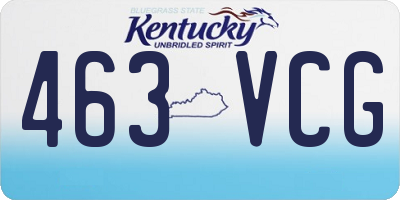 KY license plate 463VCG