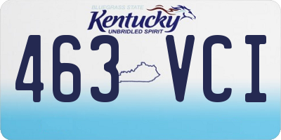 KY license plate 463VCI