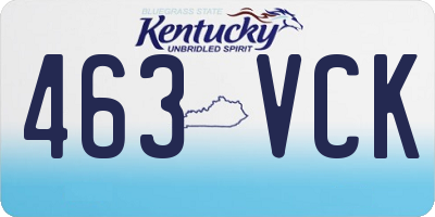 KY license plate 463VCK