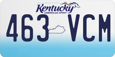KY license plate 463VCM
