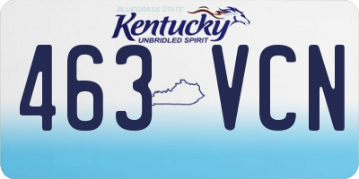 KY license plate 463VCN