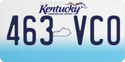 KY license plate 463VCO