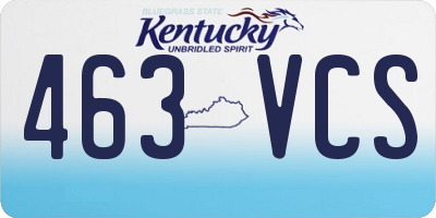KY license plate 463VCS