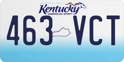KY license plate 463VCT