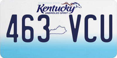 KY license plate 463VCU