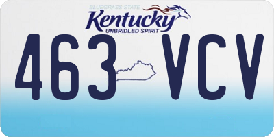 KY license plate 463VCV