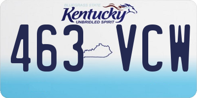 KY license plate 463VCW