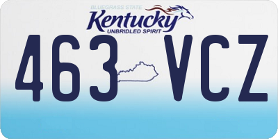 KY license plate 463VCZ