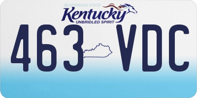 KY license plate 463VDC