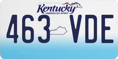 KY license plate 463VDE