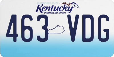 KY license plate 463VDG