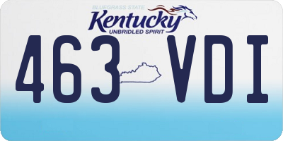 KY license plate 463VDI