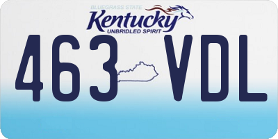KY license plate 463VDL