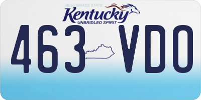 KY license plate 463VDO