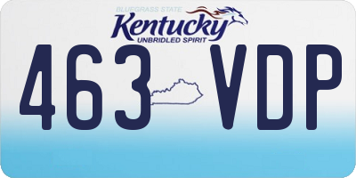 KY license plate 463VDP
