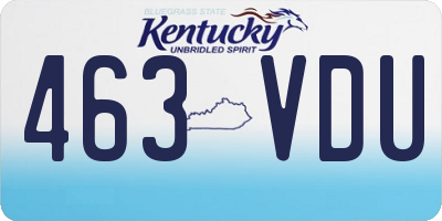 KY license plate 463VDU