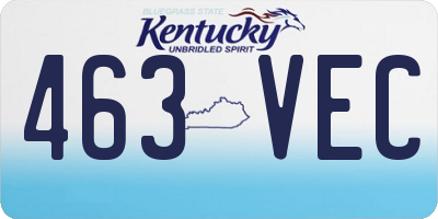 KY license plate 463VEC