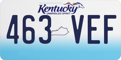 KY license plate 463VEF