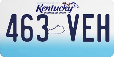 KY license plate 463VEH
