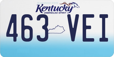 KY license plate 463VEI