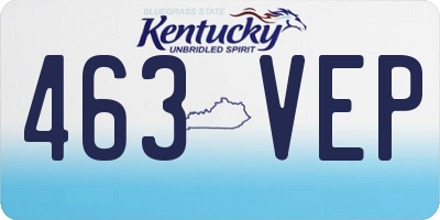 KY license plate 463VEP