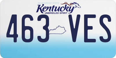 KY license plate 463VES