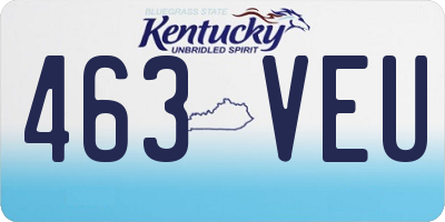 KY license plate 463VEU