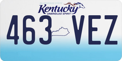 KY license plate 463VEZ