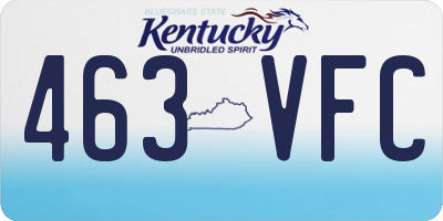 KY license plate 463VFC