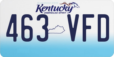 KY license plate 463VFD