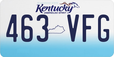 KY license plate 463VFG